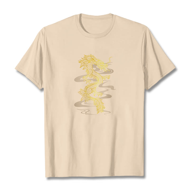 Buddha Stones Golden Dragon Baumwoll-T-Shirt - Biskuit - 2XL - image 12