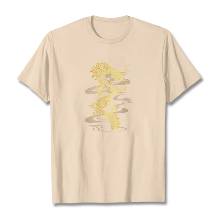 Buddha Stones Golden Dragon Baumwoll-T-Shirt - Biskuit - 2XL - image 12