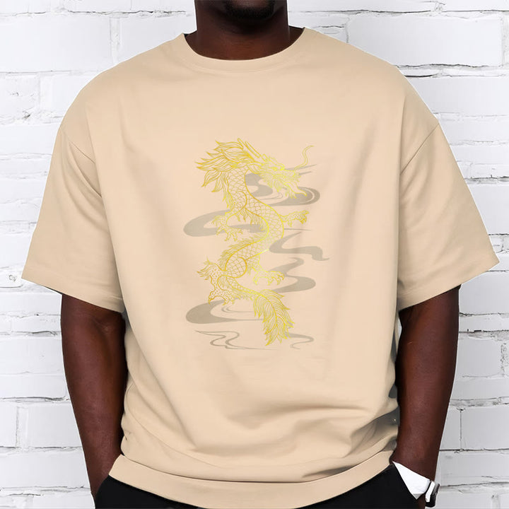 Buddha Stones Golden Dragon Baumwoll-T-Shirt - image 13