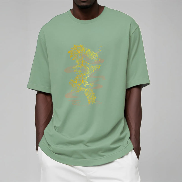 Buddha Stones Golden Dragon Baumwoll-T-Shirt - image 15