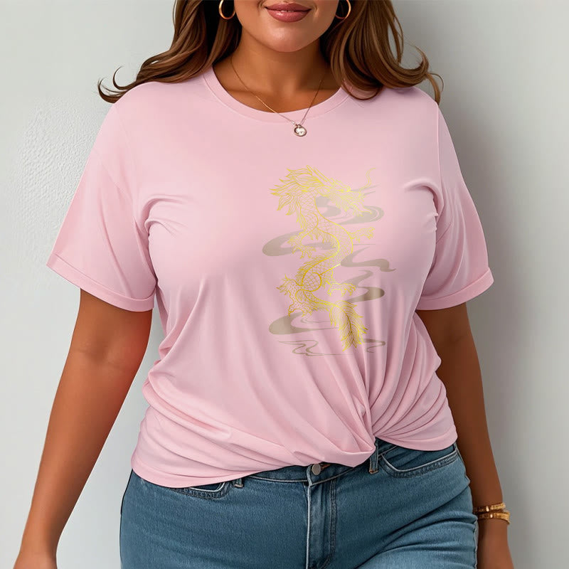 Buddha Stones Golden Dragon Baumwoll-T-Shirt - image 19