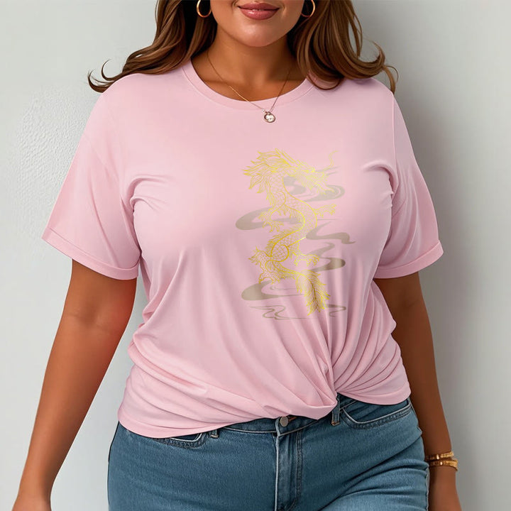 Buddha Stones Golden Dragon Baumwoll-T-Shirt - image 19
