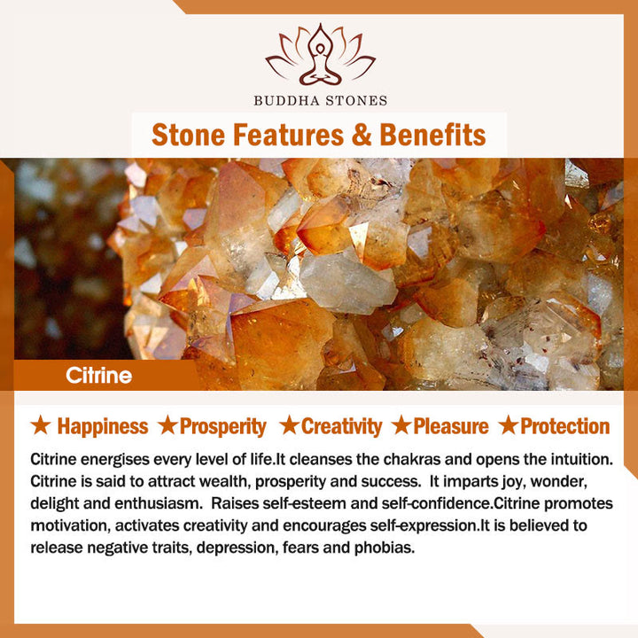 Buddha Stones Natürliche Citrinperlen Pleasure Mehrschichtiges Armband