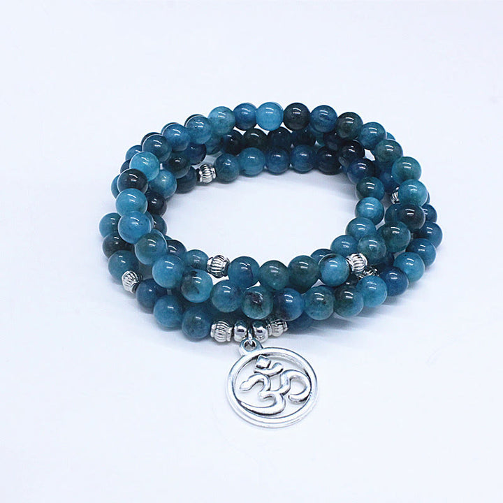 Buddha Stones 108 Mala Perlen Apatit Perle Om Der Lebensbaum Lotus Buddha Armband