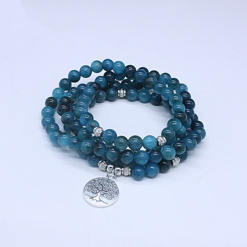 Buddha Stones 108 Mala Perlen Apatit Perle Om Der Lebensbaum Lotus Buddha Armband