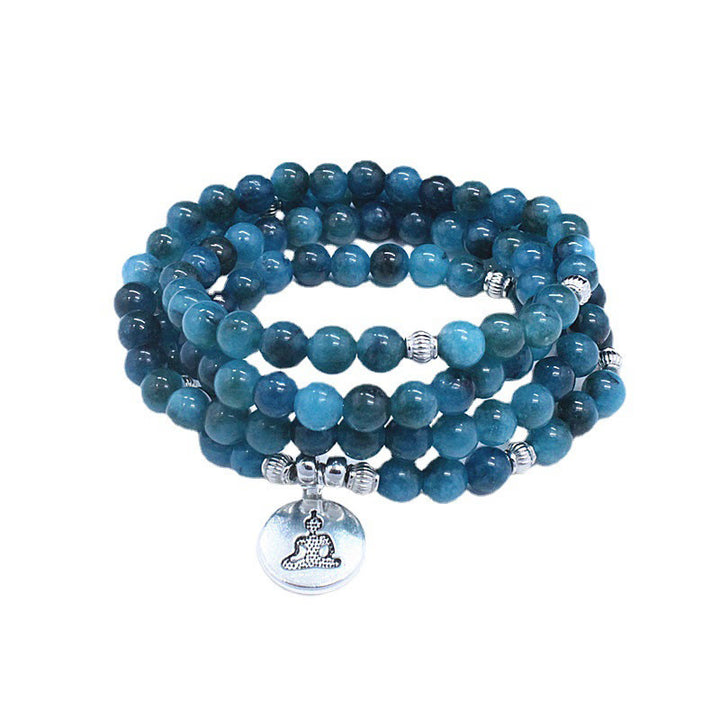 Buddha Stones 108 Mala Perlen Apatit Perle Om Der Lebensbaum Lotus Buddha Armband