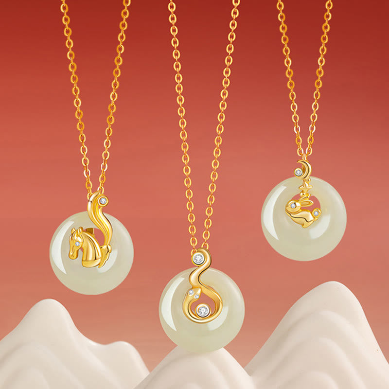 Buddha Stones, chinesisches Sternzeichen, Hetian-Jade, 925er Sterlingsilber, Halskette mit Anhänger - image 30