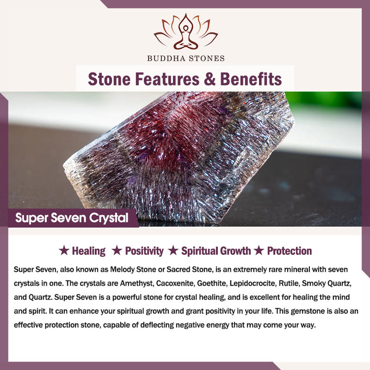 Buddha Stones, natürlicher Super Seven-Kristall, Schutz, Schlüsselanhänger, Telefon, hängende Dekoration