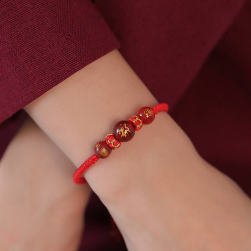 Buddha Stones Handgemachtes rotes Achat-chinesisches Sternzeichen-Schutzarmband mit roter Schnur, geflochten - image 15