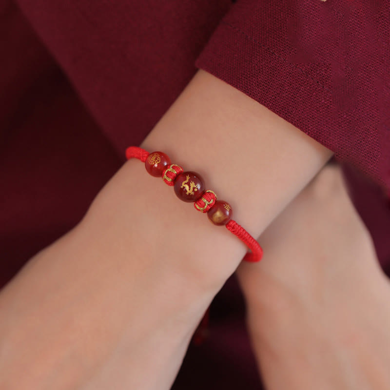 Buddha Stones Handgemachtes rotes Achat-chinesisches Sternzeichen-Schutzarmband mit roter Schnur, geflochten - image 16