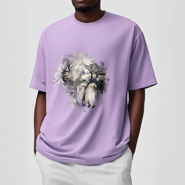Buddha Stones ​​Chinesischen Bambus Berg Pavillon Design Muster T T-shirt - image 18