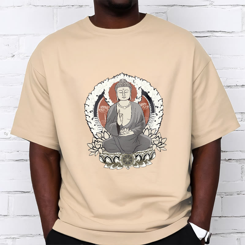 Buddha Stones ​​Meditierender Buddha Sitzend Mit Lotus Muster T T-shirt - image 2