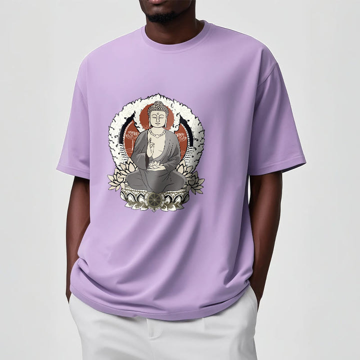 Buddha Stones ​​Meditierender Buddha Sitzend Mit Lotus Muster T T-shirt - image 18