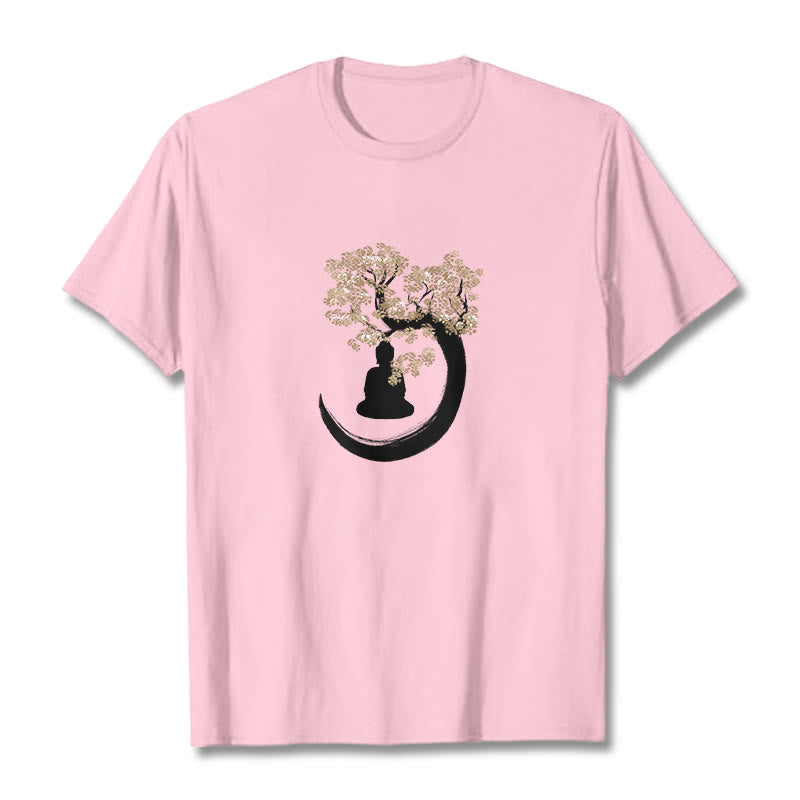 Buddha Stones Buddha sitzt unter dem Baum Baumwolle T-Shirt - Hellrosa - 2XL - image 37
