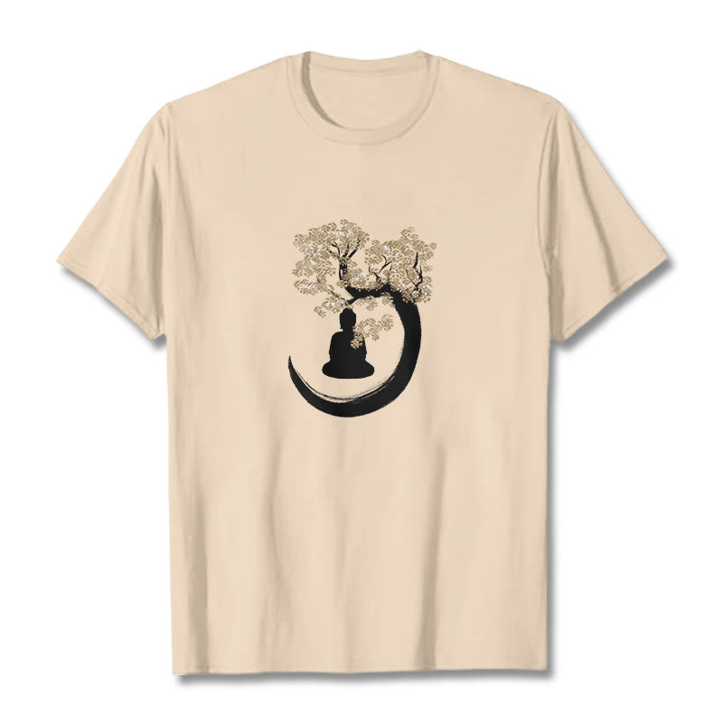 Buddha Stones Buddha sitzt unter dem Baum Baumwolle T-Shirt - Biskuit - 2XL - image 6