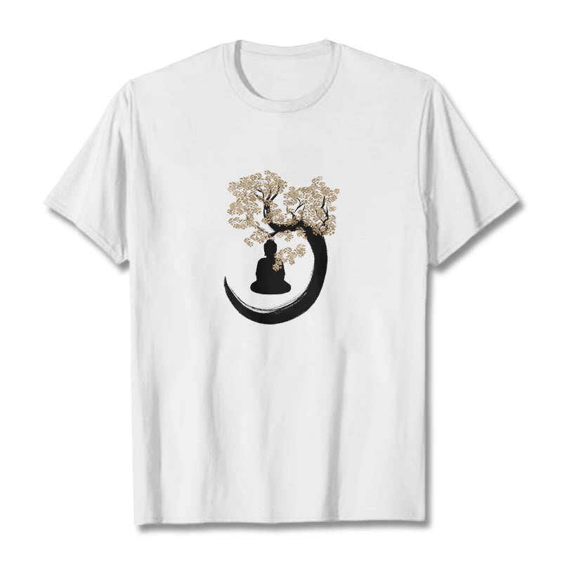 Buddha Stones Buddha sitzt unter dem Baum Baumwolle T-Shirt - Weiß - 2XL - image 22