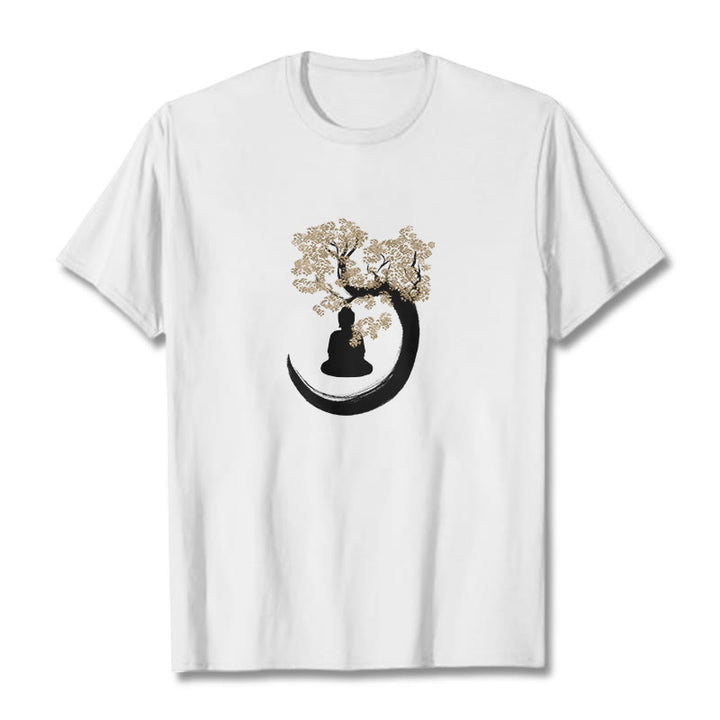 Buddha Stones Buddha sitzt unter dem Baum Baumwolle T-Shirt - Weiß - 2XL - image 22