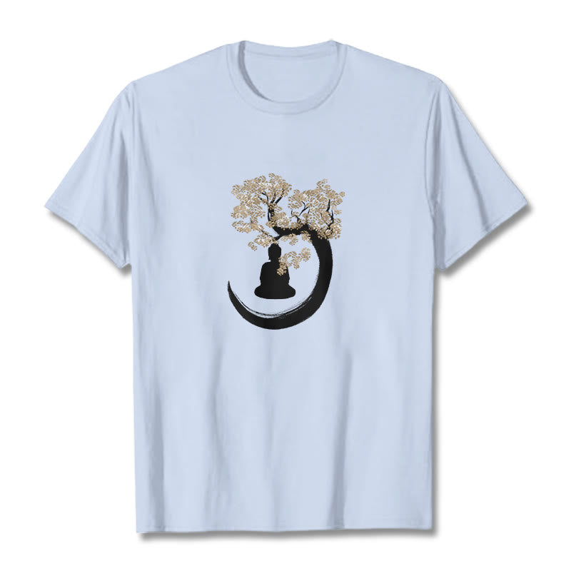 Buddha Stones Buddha sitzt unter dem Baum Baumwolle T-Shirt - Hellcyan - 2XL - image 30