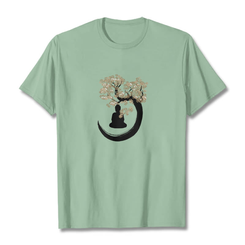 Buddha Stones Buddha sitzt unter dem Baum Baumwolle T-Shirt - Hellgrün - 2XL - image 32