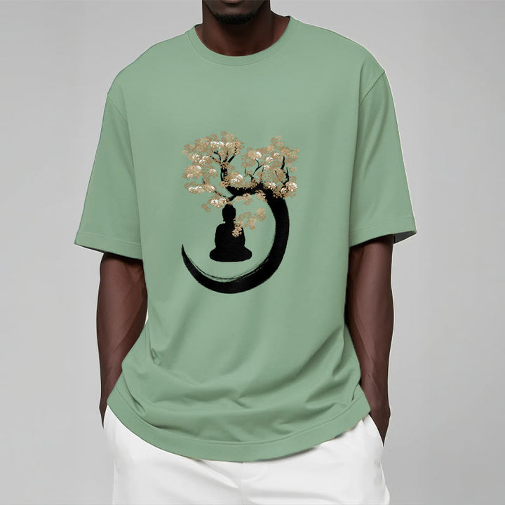 Buddha Stones Buddha sitzt unter dem Baum Baumwolle T-Shirt - image 34