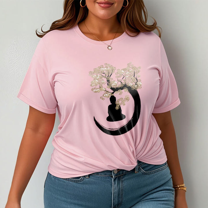 Buddha Stones Buddha sitzt unter dem Baum Baumwolle T-Shirt - image 38