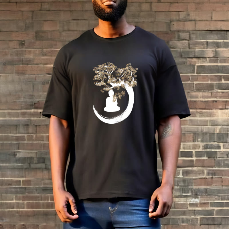 Buddha Stones Buddha sitzt unter dem Baum Baumwolle T-Shirt - image 16