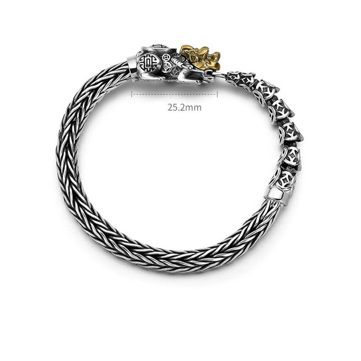 Buddha Stones ​​925 Sterling Silber PiXiu Kupfer Münzen Barren Reichtum Armband Armreif - image 11