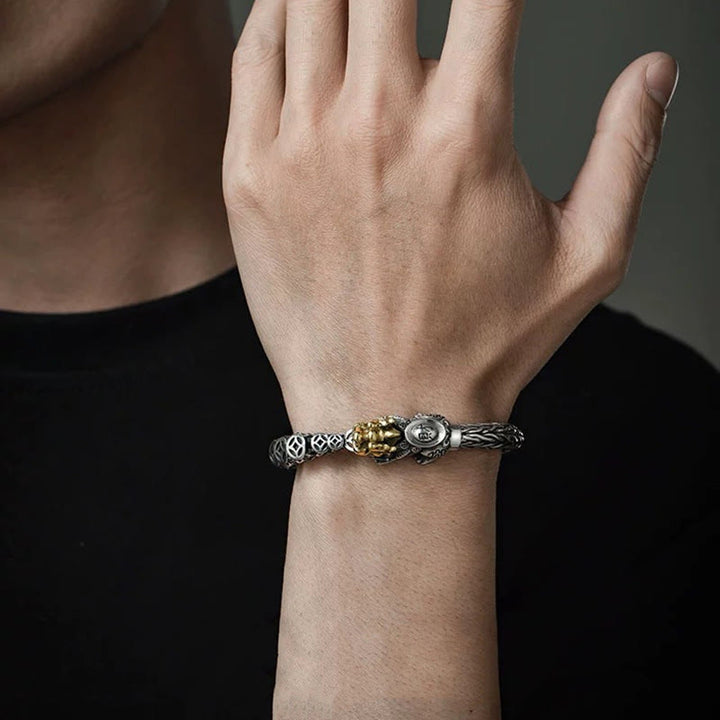 Buddha Stones ​​925 Sterling Silber PiXiu Kupfer Münzen Barren Reichtum Armband Armreif - image 8