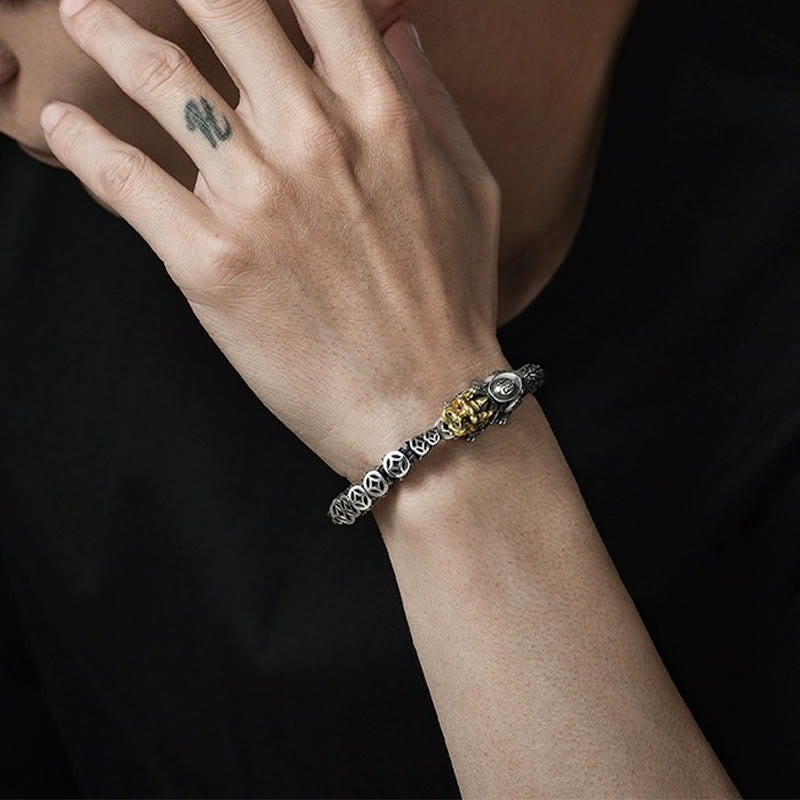 Buddha Stones ​​925 Sterling Silber PiXiu Kupfer Münzen Barren Reichtum Armband Armreif - image 9