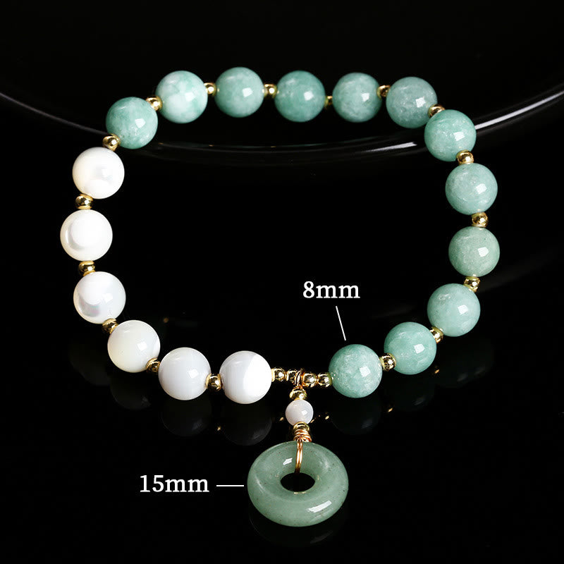 Buddha Stones Jade Trochus Hufeisen Schnecke Frieden Schnalle Charme Fülle Armband