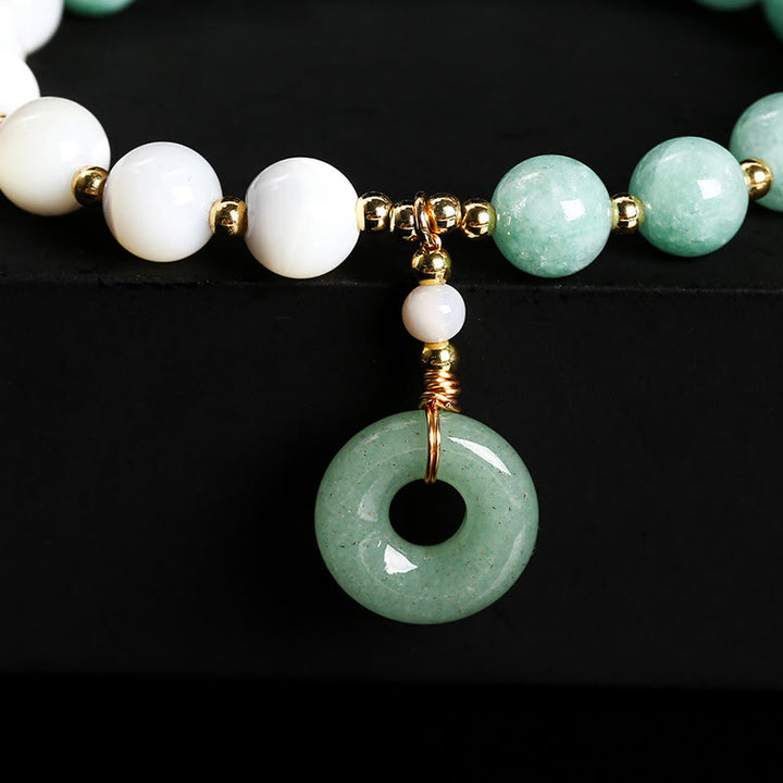 Buddha Stones Jade Trochus Hufeisen Schnecke Frieden Schnalle Charme Fülle Armband