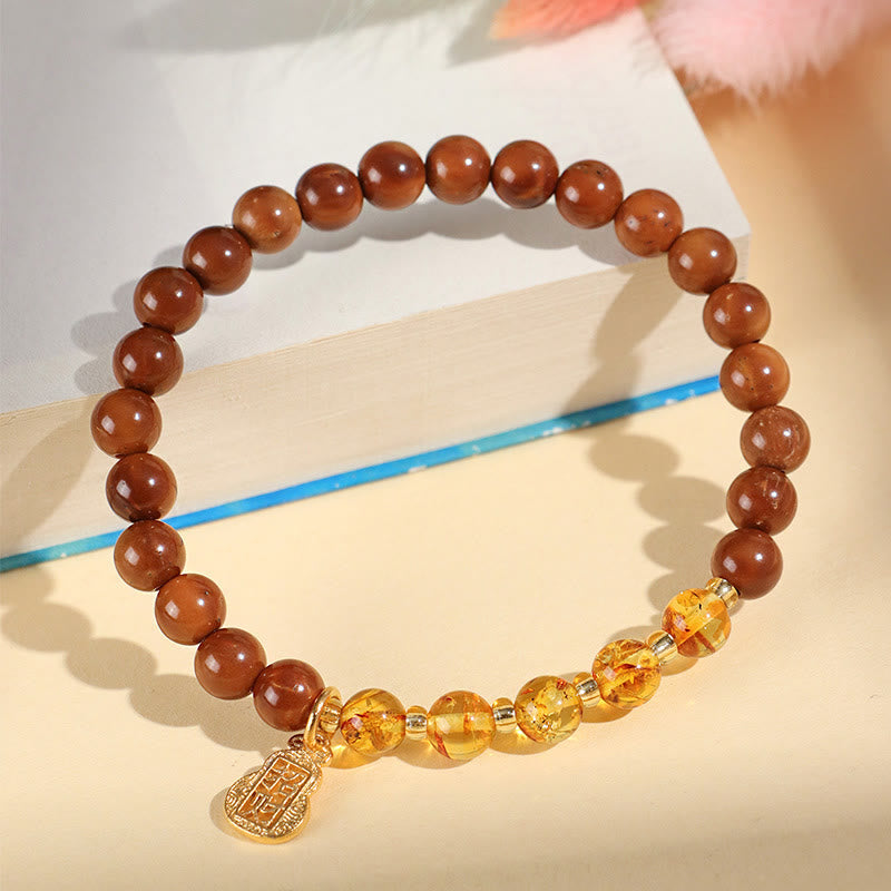 Buddha Stones Armband mit grünem Phantom-Citrin und Rutilquarz, Super Seven-Kristall, Selbstvertrauen und Reichtum anziehen