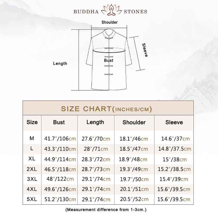 Buddha Stones, chinesischer Tang-Anzug, Froschknopf, Drachen-Print, Halbarm-Hemden für Herren