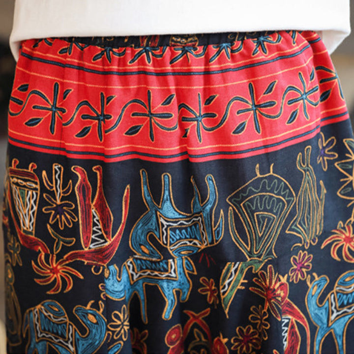 Buddha Stones Buntes Kamelfigurenmuster Haremshose aus Baumwolle für Herren mit Taschen - image 8