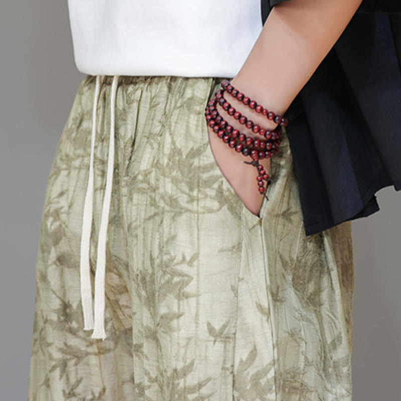 Buddha Stones Bambus Knöchelhose mit Froschknopf und Kordelzug für Herren mit Taschen - image 9