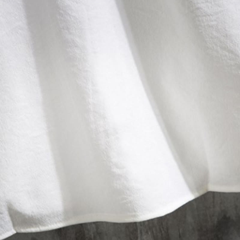 Buddha Stones Lässiges, einfarbiges Herrenhemd mit Dreiviertelärmeln und Knopfleiste vorne - image 7