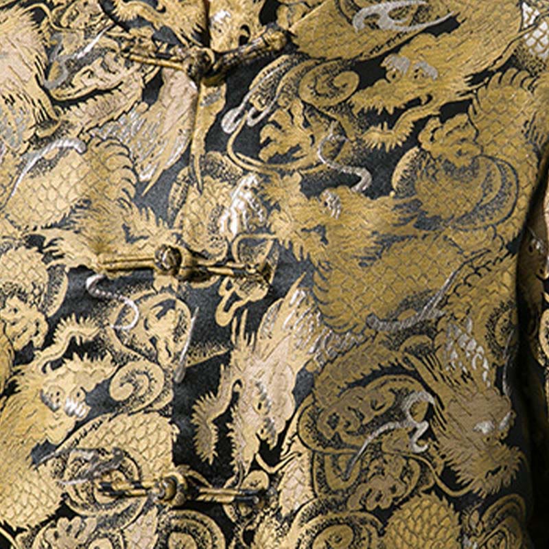Buddha Stones, chinesischer Drache, Froschknopf, Tang-Anzug, Baumwolle, Herrenjacke, Hemd  - image 10