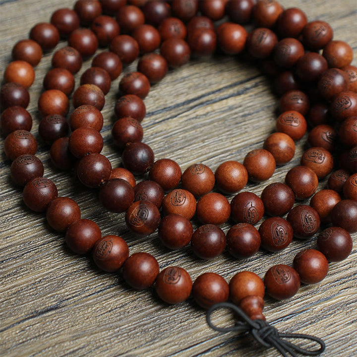 Buddha Stones 108 Mala-Perlen, vom Blitz getroffenes Jujube-Holz, das goldene Licht, Mantra-Schutzarmband