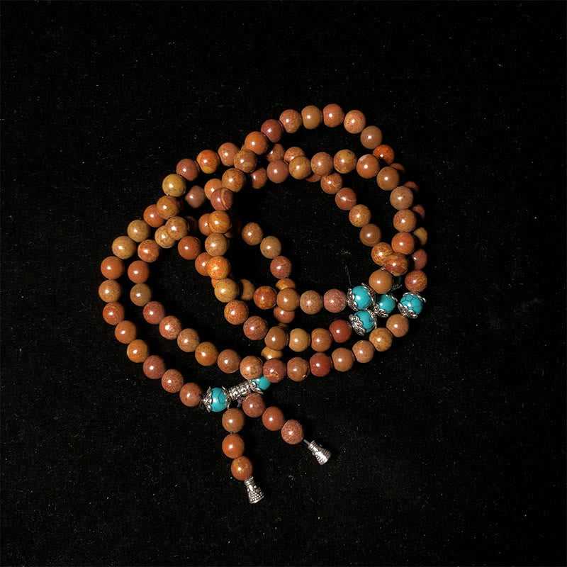 Buddha Stones 108 Mala-Perlen Bian Stone Heilarmband