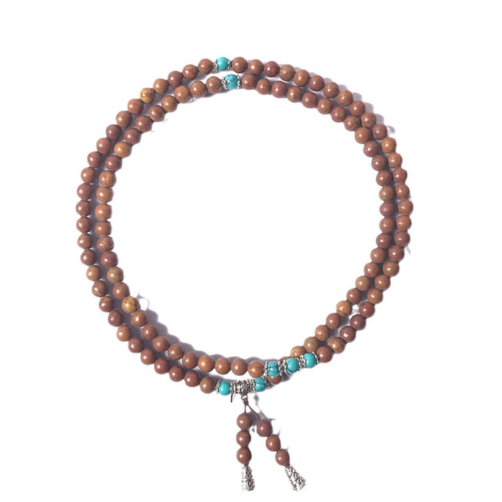 Buddha Stones 108 Mala-Perlen Bian Stone Heilarmband