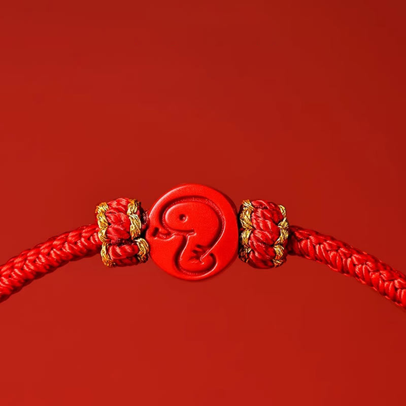 Armband mit Buddha Stones, chinesisches Sternzeichen, rote Schnur, achtfädig, Friedensknoten, Zinnober, Schutz, Glück