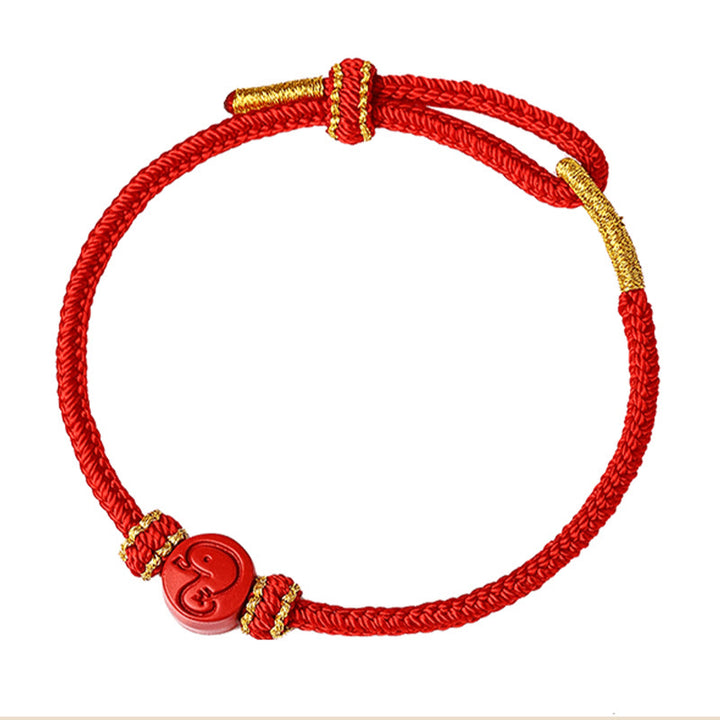 Armband mit Buddha Stones, chinesisches Sternzeichen, rote Schnur, achtfädig, Friedensknoten, Zinnober, Schutz, Glück