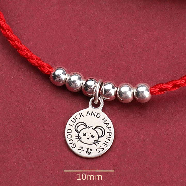 Buddha Stones Chinesisches Sternzeichen Kind Rote Schnur 999 Sterling Silber Schutzarmband