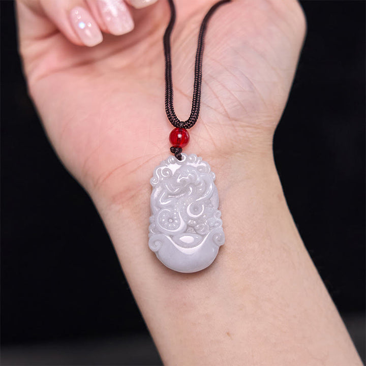 Buddha Stones Lucky Das Jahr der Schlange 2025 Jade Red String Schutz Bundle-1