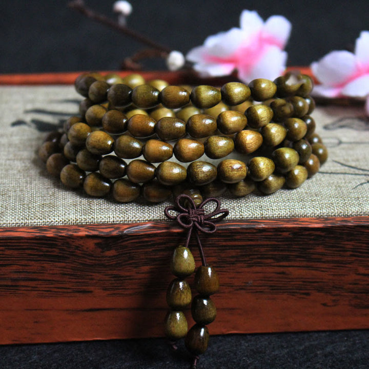 Buddha Stones 108 Mala Tropfenperlen Natur Phoebe Zhennan Holz Schutzarmband