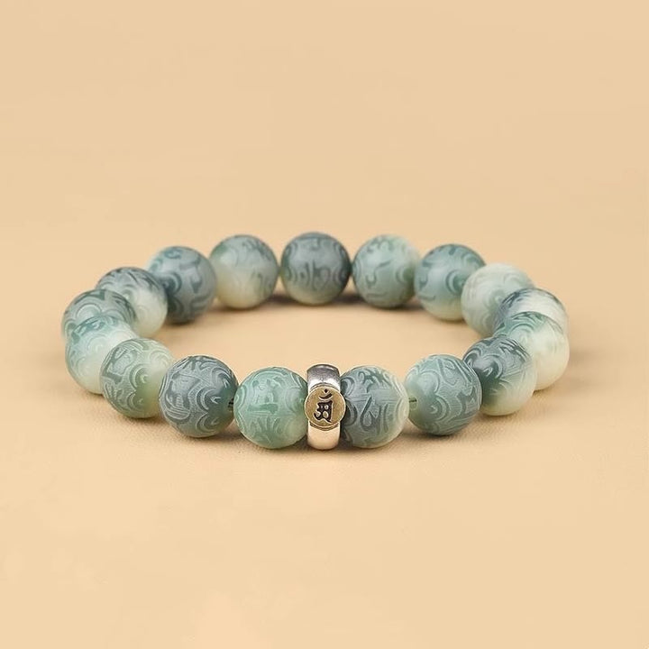 Buddha Stones, chinesisches Tierkreiszeichen, Bodhi-Samen, Om Mani Padme Hum, graviertes Weisheitsarmband - image 0