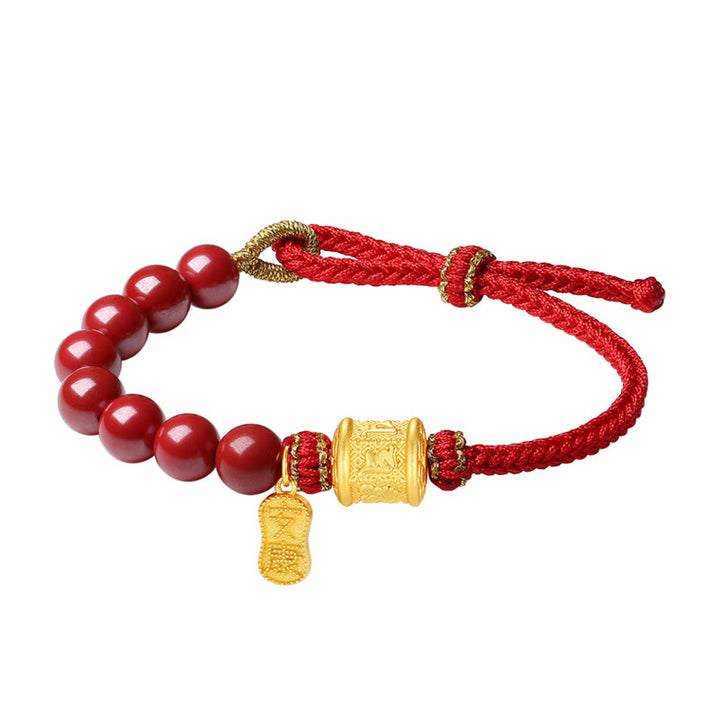 Buddha Stones 999 Sterling Silber Sechs Wahre Worte Om Mani Padme Hum Zinnober Segensschnur Armband - image 15
