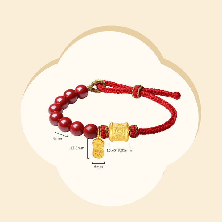 Buddha Stones 999 Sterling Silber Sechs Wahre Worte Om Mani Padme Hum Zinnober Segensschnur Armband - image 13