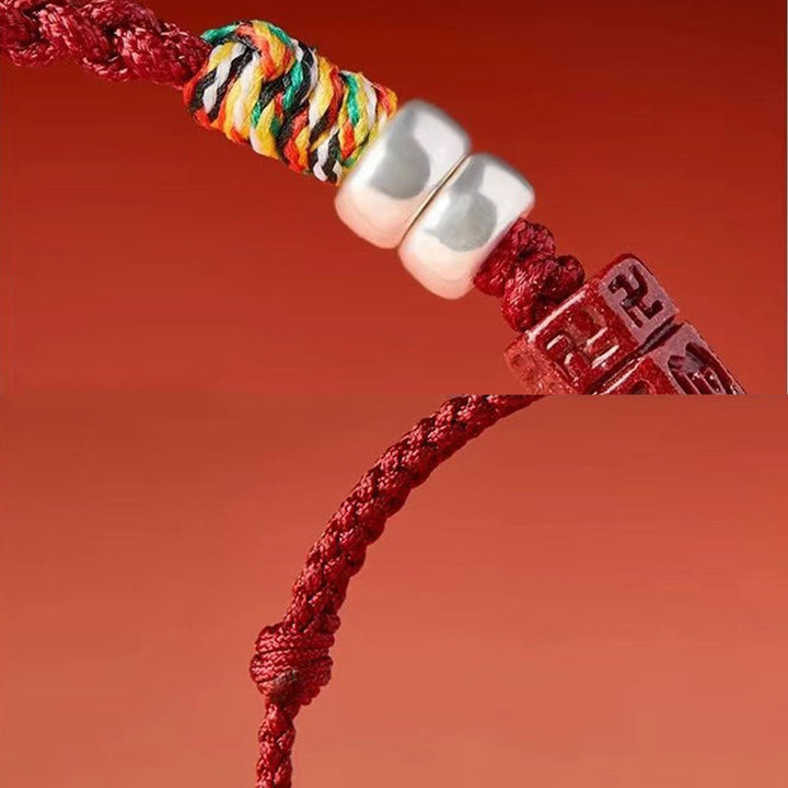 Buddha Stones ​​925 Sterling Silber Om Mani Padme Hum Zinnober Segen Kind Erwachsene Armband - image 3