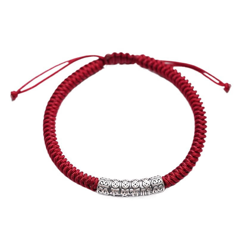 Buddha Stones , handgefertigt, 999 Sterlingsilber, Frieden und Glück, Om Mani Padme Hum, Glücksseil-Armband - image 14